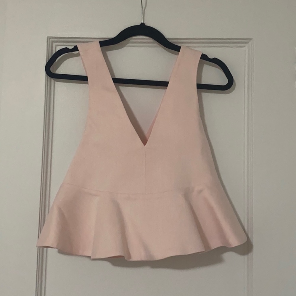 Alexis Sawyer Pale Pink Peplum Top - size S